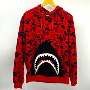 HUDSON OUTERWEAR SHARK CAMOUFLAGE HOODIE SWEAT PULLOVER HOODIE MENS SIZE LARGE